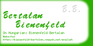 bertalan bienenfeld business card